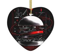 Decorazione natalizia da appendere in ceramica a forma di cuore con una freccia attraverso il cuore, per feste