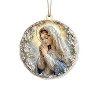 Decorazione Natalizia Della Vergine Maria, Ornamento Acrilico 2D Beata Vergine Maria, Pendente Natalizio Di Maria Cattolica, Facile Da Visualizzare, Durevole, 8 Cm/3,14 Pollici, Per Decorazione Natali