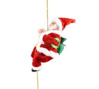 Decorazione natalizia di Babbo Natale che si arrampica, Babbo Natale elettrico che arrampica su una corda con musica, si arrampicas su e giù, decorazione natalizia animata da appendere per feste