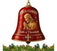 Decorazione natalizia di Gesù Bell - Orologio Memoriale di Gesù, Bells Christian Holiday | Schermo di ghirlande di Mantello e Porta Festiva, Parete della casa di campagna Appesa per la festa di Natale