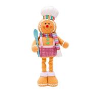 Decorazione natalizia di pan di, decorazione per la casa di pan di, adorabile statuetta lavabile con gambe retrattili per vassoi a più livelli per cucina, porta, finestra, ufficio