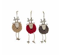 Decorazione Natalizia DKD Home Decor Poliestere Legno Renna [3 pcs] [8 x 3 x