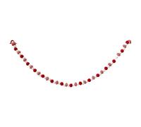 Decorazione Natalizia Ghirlanda Palline in Feltro 180cm Rosso Bianco per Albero