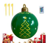 Decorazione natalizia gonfiabile per esterni, 60 cm, palla di Natale con luci per esterni, 16 colori, telecomando per ingresso giardino, piscina finestra