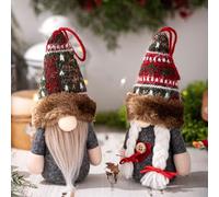 Decorazione natalizia illuminata, gnomo piccolo, 2 pezzi, decorazione natalizia illuminata, gnomo di Natale, statuette a LED, verde, decorazione natalizia a LED, decorazione natalizia per interni da