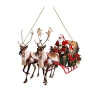 Decorazione natalizia in acrilico 2D | Babbo Natale su slitta con renne, decorazione da appendere per albero di Natale, porta, finestra | Decorazione per le feste per K