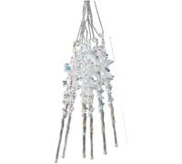 Decorazione natalizia in acrilico a forma di ghiacciolo con finitura iridescente trasparente e glitter, perfetta per alberi di Natale e decorazioni per la casa a tema invernale (D)