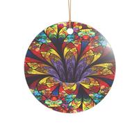 Decorazione natalizia in acrilico per sposi e coppie, con stampa floreale e scritta "Mr & Mrs"