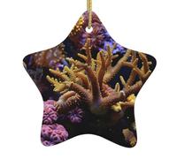 Decorazione natalizia in ceramica con stampa barriera corallina per albero di Natale, decorazione per casa e auto