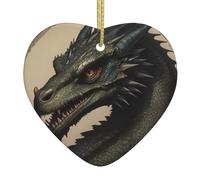 Decorazione natalizia in ceramica stampata con drago gotico, 7,4 cm, perfetta per davanzali, caminetti e salotti. Decorazione per la casa per le vacanze.