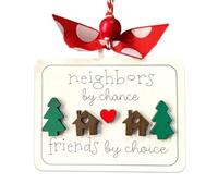 Decorazione Natalizia in Legno - Addobbo Festività per Amicizia di Quartiere | Pendente per Addobbi 'Albero di Natale | per Famiglia Amici Donna Ragazzo Ragazza Uomo