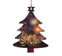 Decorazione natalizia in legno con stampa di fuochi d'artificio fai da te, decorazioni natalizie, angeli, campane