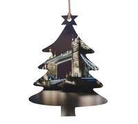 Decorazione natalizia in legno con stampa Tower Bridge a Londra, da appendere all'albero di Natale, per feste in casa, caminetto