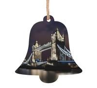 Decorazione natalizia in legno con stampa Tower Bridge a Londra, da appendere all'albero di Natale, per feste in casa, caminetto