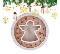 Decorazione natalizia in legno di Natale, decorazione in legno di Natale a LED | Ciondolo in legno con fiocco di neve rovente con fiocco di neve cavo angelo alce - I preferiti decorativi per le