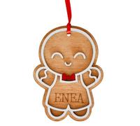 Decorazione Natalizia in Legno, Omino Pan di Zenzero Personalizzabile con Nome MASCHILE, Pallina per Albero di Natale, Artigianale Italiana Palla Albero Di Natale Pallina PERSONALIZZATA