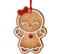 Decorazione Natalizia in Legno, Omino Pan di Zenzero Personalizzabile con Nome, Pallina per Albero di Natale, Artigianale Italiana Palla Albero Di Natale Pallina PERSONALIZZATA