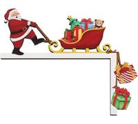 Decorazione natalizia in legno - Pannello porta di Babbo Natale con regali, 6 x 9 pollici, accessorio festivo per cornici di porte, pareti ed esposizioni, affascinante e durevole per le feste