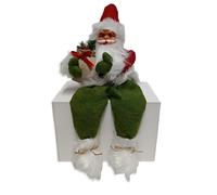 Decorazione Natalizia in Tessuto Rosso e Verde Regali Babbo Natale seduto da App