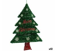 Decorazione Natalizia Krist+ Rosso Verde Argento polipropilene PET Albero di