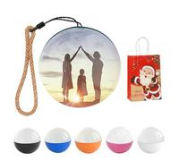 Decorazione natalizia Memory Orb, sfera di cristallo LED ricaricabile tramite USB da 2,7", con video e foto caricabili for l'anniversario(White)
