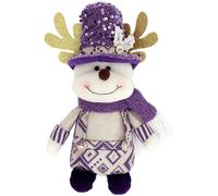 Decorazione Natalizia Paillettes Viola Babbo Natale Standing Tessuto Materiale M