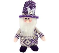 Decorazione Natalizia Paillettes Viola Babbo Natale Standing Tessuto Materiale M
