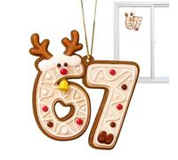 Decorazione Natalizia | Pendente 2D in Acrilico Numero 67,2D Acrilico Strani Ornamenti Di Natale Con Corda | Per Interni Casa Albero Festa Famiglia Ringraziamento Fattoria Auto