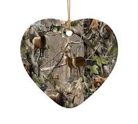 Decorazione natalizia per albero di Natale, a forma di cervo e orso, con caccia alla fauna selvatica, ideale come regalo per gli amici