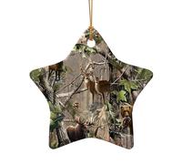 Decorazione natalizia per albero di Natale, a forma di cervo e orso, con caccia alla fauna selvatica, ideale come regalo per gli amici