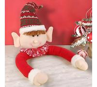 Decorazione natalizia per albero di Natale, grande elfo in peluche, decorazione natalizia