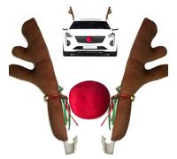 Decorazione natalizia per auto Corna di cervo Kit per auto con naso e coda rossi per set regalo natalizio Ciondolo per accessori per auto