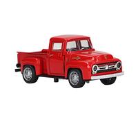 Decorazione natalizia per camioncino rosso, decorazione vintage in metallo rosso, modello di camion rosso, decorazione per tavolo invernale di Natale, decorazione per la casa, camion rosso vintage