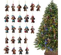 Decorazione natalizia per cani di tasso, 24 pezzi, in acrilico 2D, decorazione per la casa, per le vacanze, il giorno del Ringraziamento, la scuola, l'appartamento, gli uffici e il dormitorio degli