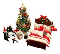 Decorazione natalizia per casa delle bambole, set in miniatura per albero e pianoforte, decorazione per mobili di Natale, per bambini, adulti, vacanze, inverno, casa, soggiorno
