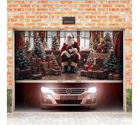 Decorazione natalizia per esterni, una festa per il tuo garage con uno striscione natalizio indispensabile per girare la testa! (B,A)