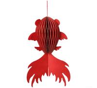 Decorazione natalizia per la casa con pesce Koi e Dio della ricchezza, in stile artigianale di carta, per celebrazione lunare (pesce grande)