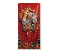 Decorazione natalizia per porta con Babbo Natale, pan di zenzero festivo e regalo per interni ed esterni, forniture per feste di festa, 91 x 182 cm