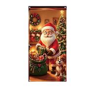 Decorazione natalizia per porta con Babbo Natale | Striscione per porta d'ingresso per cortile, portico, corridoio, feste, ingresso, casa, ufficio, giardino, cortile
