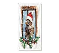 Decorazione natalizia per porta con passero, fantasiosa decorazione per porta d'ingresso, per interni ed esterni, 91 x 182 cm