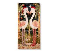 Decorazione natalizia per porta con uccelli tropicali, divertente decorazione per le vacanze, per interni ed esterni, 91 x 182 cm