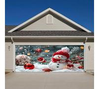 Decorazione natalizia per porta del garage con scritta in lingua tedesca "Frohe Weihnachten", decorazione natalizia, decorazione per feste, 2,1 x 4,8 m (A)
