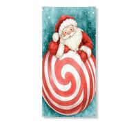 Decorazione natalizia per porta di Babbo Natale, fantasiosa caramella rossa e bianca con design a vortice, decorazione per porta d'ingresso, per interni ed esterni, forniture festive 91 x 182 cm