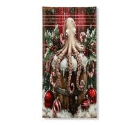 Decorazione natalizia per porta, motivo polipo, con creatura marina, per interni ed esterni, 91 x 182 cm