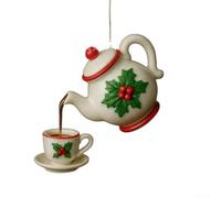 Decorazione natalizia per tazza da tè, 12 cm, con bacche di agrifoglio (A)