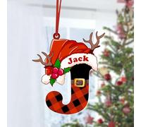 Decorazione natalizia personalizzata con 26 lettere,Ciondolo natalizio con nome personalizzato per Ornamenti dell'albero,Regalo di Natale originale per la famiglia e gli amici