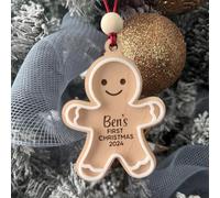 Decorazione Natalizia Personalizzata In Pan Di Zenzero Con Nome, Decorazione In Legno Personalizzata Da Appendere Come Ricordo Per Bambino O Bambina, Regalo Decorazione Per Albero Di Natale
