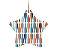 Decorazione natalizia retrò moderna di metà secolo con forme a goccia, decorazione per albero di Natale, calza della Befana, idea regalo per gli amici