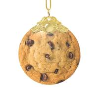 Decorazione natalizia rotonda in vetro con stampa di biscotti al cioccolato, decorazione natalizia scintillante e ricordo per la casa/negozio