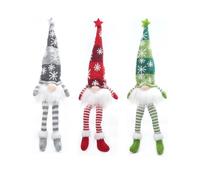 Decorazione natalizia Set gnomi cappello lavorato a maglia bambola LED illuminato ornamento per scrivania mensola albero di Natale ornamento